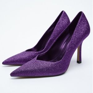 NWT Zara Glitter High Heel Pumps